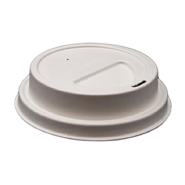 Detpak Sugarcane Hot Cup Lid White - 80mm (Pack 1000) Detpak Sugarcane Hot Cup Lid White - 80mm (Pack 1000)