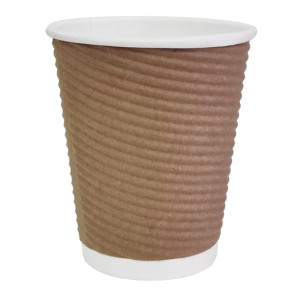 Fiesta Recyclable Hot Cup Ripple Wall Kraft 225ml (25 Pack)