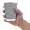 Fiesta Recyclable Hot Cup Ripple Wall Charcoal 340ml (25 Pack)