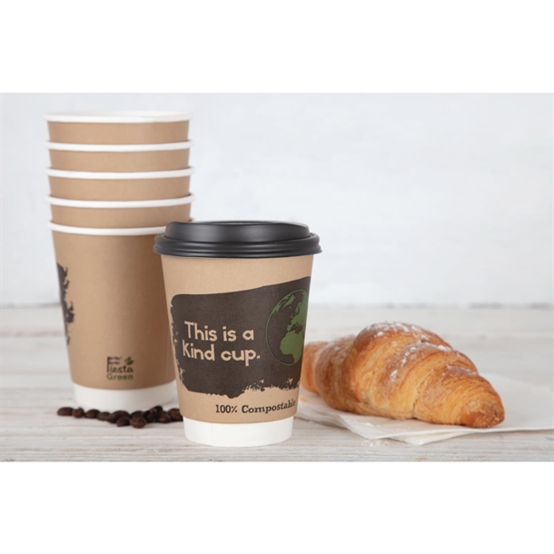 Fiesta Compostable Hot Cup Double Wall Kind  340ml (25 Pack)
