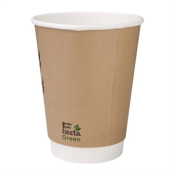 Fiesta Compostable Hot Cup Double Wall Kind  340ml (25 Pack)