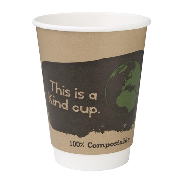 Fiesta Compostable Hot Cup Double Wall Kind  340ml (25 Pack)