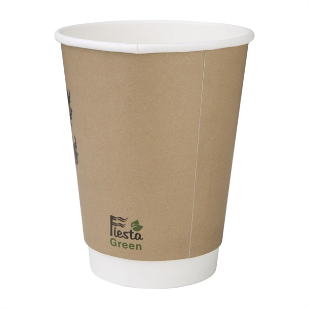 Fiesta Compostable Hot Cup Double Wall Kind  340ml (25 Pack)