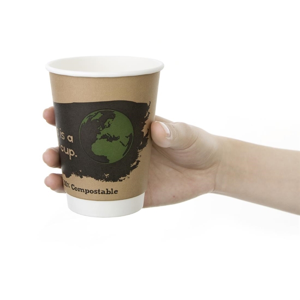 Fiesta Compostable Hot Cup Double Wall Kind  340ml (25 Pack)