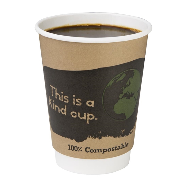 Fiesta Compostable Hot Cup Double Wall Kind  340ml (25 Pack)