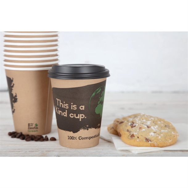 Fiesta Compostable Hot Cup Single Wall Kind 340ml (50 Pack)