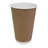 Fiesta Recyclable Hot Cup Ripple Wall Kraft 455ml (25 Pack)