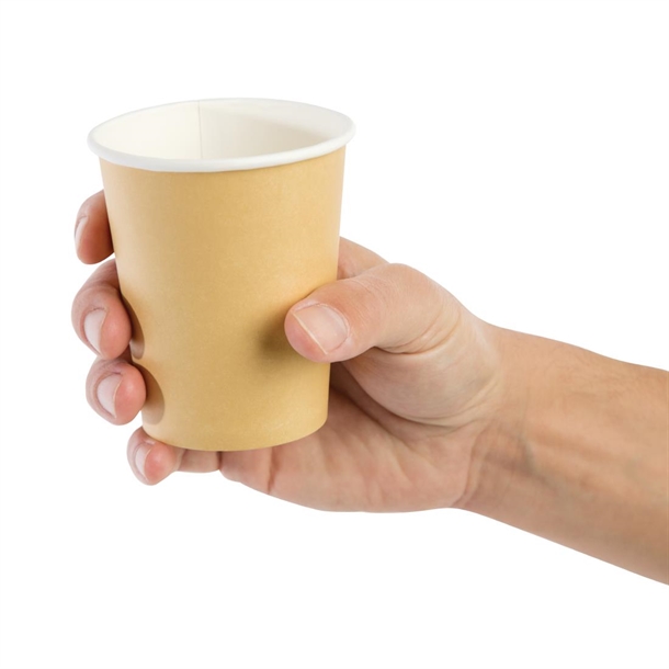 Fiesta Recyclable Hot Cup Single Wall Kraft 225ml (50 Pack)