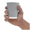 Fiesta Recyclable Hot Cup Ripple Wall Charcoal 225ml (25 Pack)