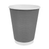 Fiesta Recyclable Hot Cup Ripple Wall Charcoal 225ml (25 Pack)