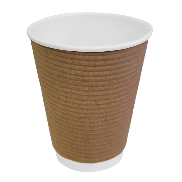 Fiesta Recyclable Hot Cup Ripple Wall Kraft 340ml (25 Pack) Fiesta Recyclable Hot Cup Ripple Wall Kraft 340ml (25 Pack)