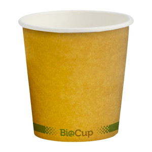 BioPak Hot Paper BioCup Single Wall Green Stripe 120ml / 63mm Kraft (Pack 2000)