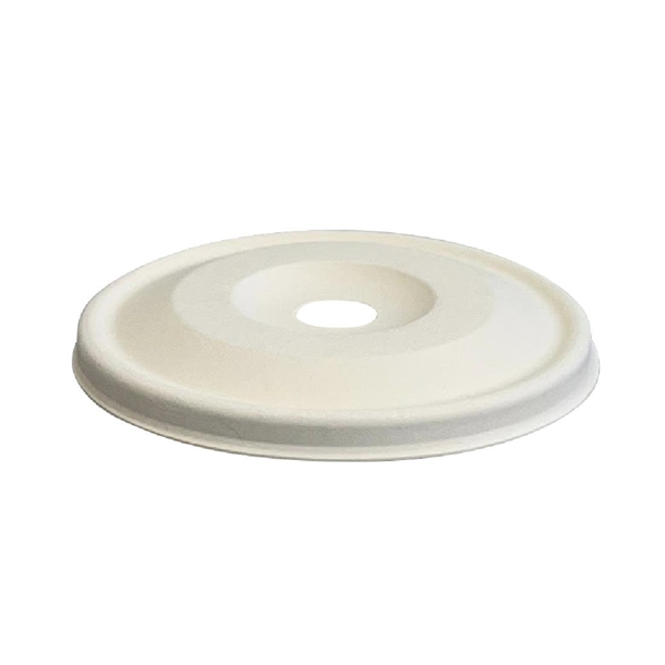 BioPak Cold Paper Surgarcane Flat BioCup Lids - 80mm (1000 Pack)