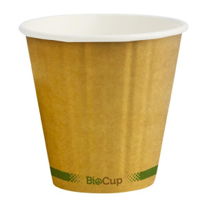 Biopak BioCup Double Wall Kraft Green Line - 295ml / 90mm (Pack 1000)