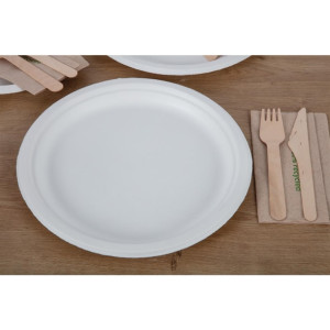 Fiesta Compostable Bagasse Round Plate 260mm (50 Pack)