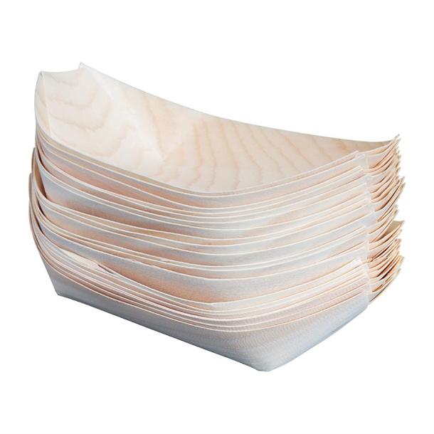 Fiesta Compostable Wooden Sushi Boats Medium 190mm (100 Pack) Fiesta Compostable Wooden Sushi Boats Medium 190mm (100 Pack)
