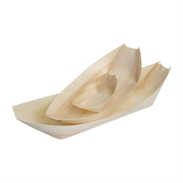 Fiesta Compostable Wooden Sushi Boats Medium 190mm (100 Pack) Fiesta Compostable Wooden Sushi Boats Medium 190mm (100 Pack)