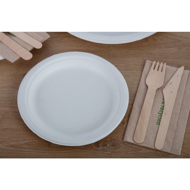 Fiesta Compostable Bagasse Round Plate 179mm (50 Pack) Fiesta Compostable Bagasse Round Plate 179mm (50 Pack)