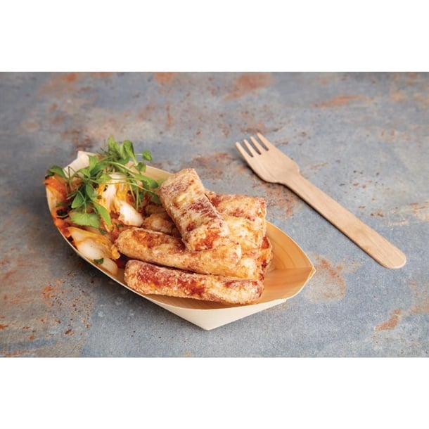 Fiesta Compostable Wooden Sushi Boats Medium 190mm (100 Pack) Fiesta Compostable Wooden Sushi Boats Medium 190mm (100 Pack)