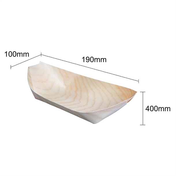 Fiesta Compostable Wooden Sushi Boats Medium 190mm (100 Pack) Fiesta Compostable Wooden Sushi Boats Medium 190mm (100 Pack)