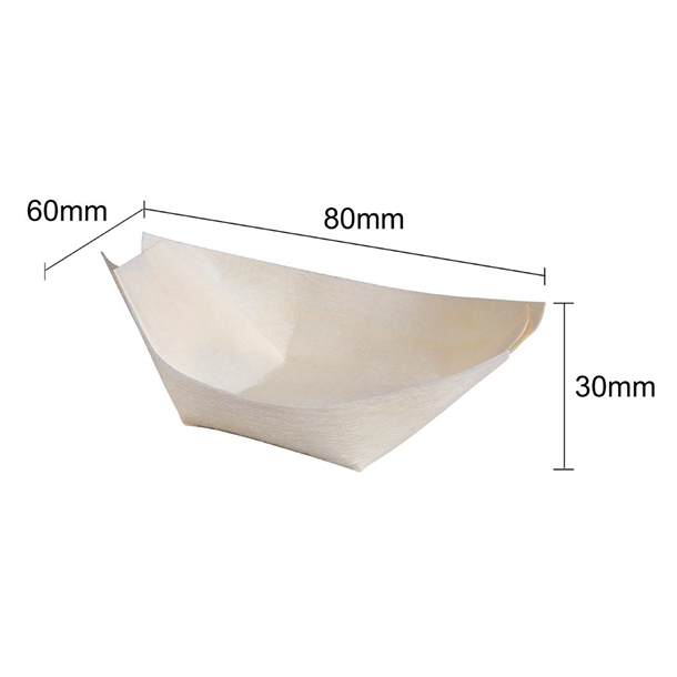 Fiesta Compostable Wooden Sushi Boats Small 80mm (100 Pack) Fiesta Compostable Wooden Sushi Boats Small 80mm (100 Pack)