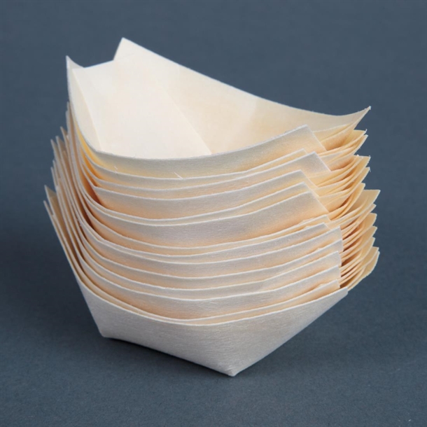 Fiesta Compostable Wooden Sushi Boats Small 80mm (100 Pack) Fiesta Compostable Wooden Sushi Boats Small 80mm (100 Pack)