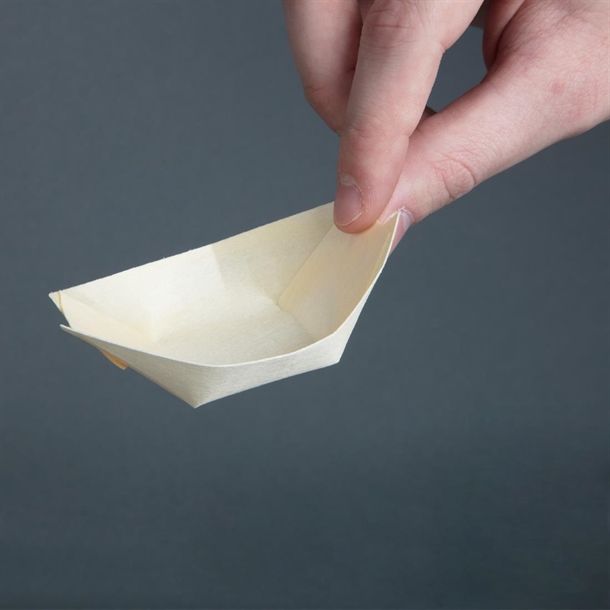 Fiesta Compostable Wooden Sushi Boats Small 80mm (100 Pack) Fiesta Compostable Wooden Sushi Boats Small 80mm (100 Pack)