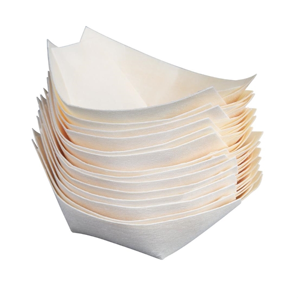 Fiesta Compostable Wooden Sushi Boats Small 80mm (100 Pack) Fiesta Compostable Wooden Sushi Boats Small 80mm (100 Pack)