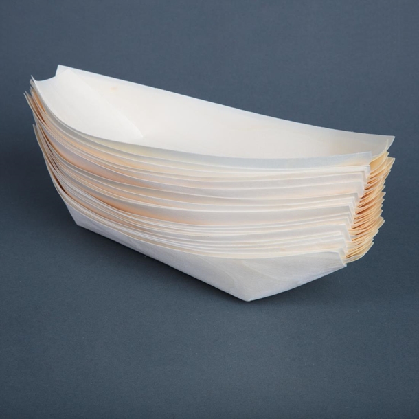 Fiesta Compostable Wooden Sushi Boats Large 250mm (100 Pack) Fiesta Compostable Wooden Sushi Boats Large 250mm (100 Pack)