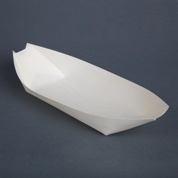 Fiesta Compostable Wooden Sushi Boats Large 250mm (100 Pack) Fiesta Compostable Wooden Sushi Boats Large 250mm (100 Pack)