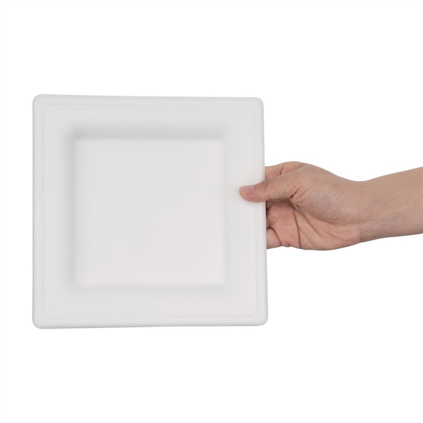 Fiesta Compostable Bagasse Square Plate 204mm (50 Pack) Fiesta Compostable Bagasse Square Plate 204mm (50 Pack)