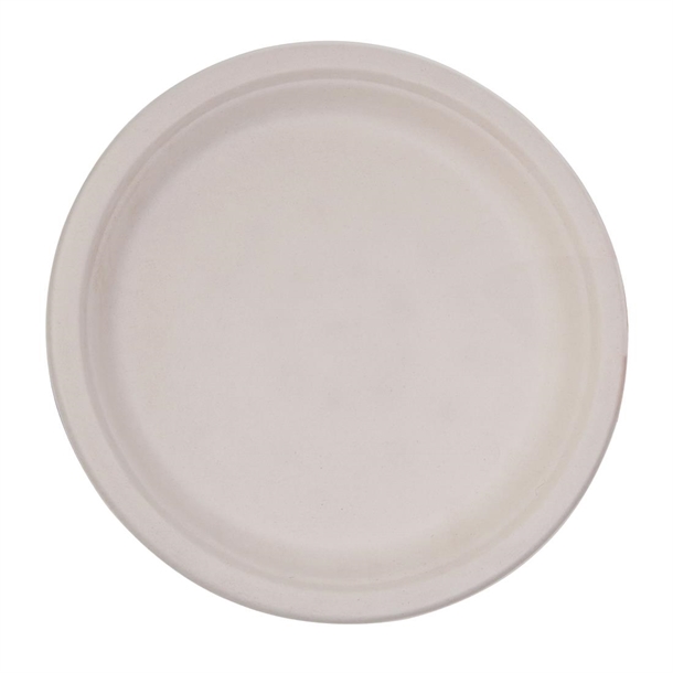 Fiesta Compostable Bagasse Round Plate Natural 260mm (50 Pack)