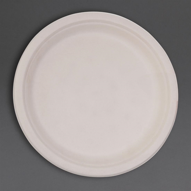 Fiesta Compostable Bagasse Round Plate Natural 260mm (50 Pack)