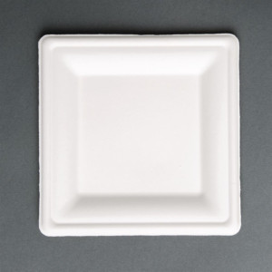 Fiesta Compostable Bagasse Square Plate 204mm (50 Pack)