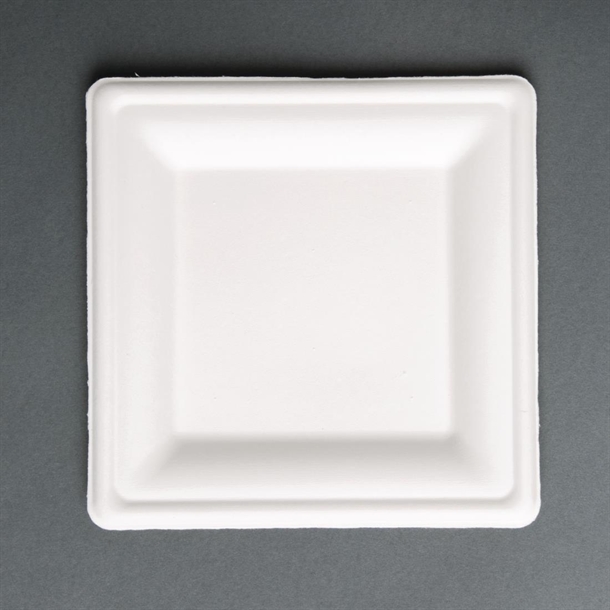 Fiesta Compostable Bagasse Square Plate 159mm (50 Pack) Fiesta Compostable Bagasse Square Plate 159mm (50 Pack)