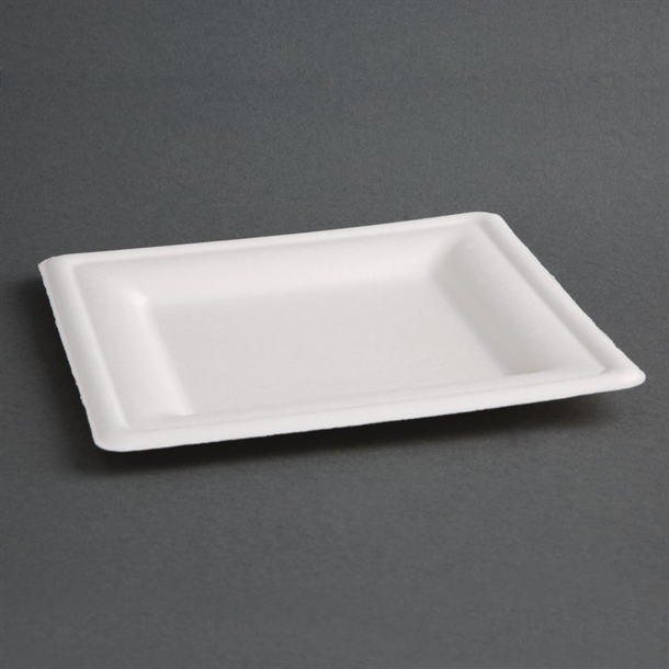 Fiesta Compostable Bagasse Square Plate 159mm (50 Pack) Fiesta Compostable Bagasse Square Plate 159mm (50 Pack)