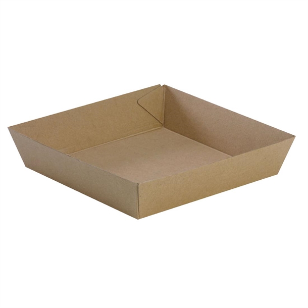 BioPak BioBoard Kraft Paper Food Trays 178 x 178mm (240 Pack)