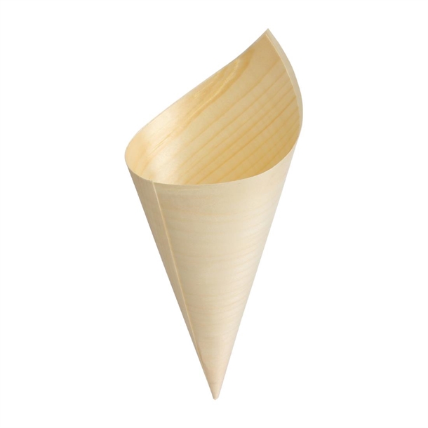 Fiesta Compostable Wooden Canape Cones 75mm (100 Pack) Fiesta Compostable Wooden Canape Cones 75mm (100 Pack)