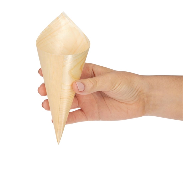 Fiesta Compostable Wooden Canape Cones 75mm (100 Pack) Fiesta Compostable Wooden Canape Cones 75mm (100 Pack)