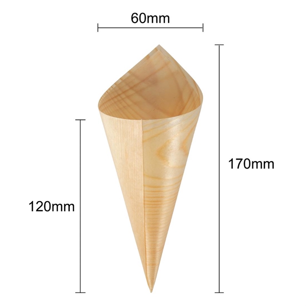 Fiesta Compostable Wooden Canape Cones 75mm (100 Pack) Fiesta Compostable Wooden Canape Cones 75mm (100 Pack)