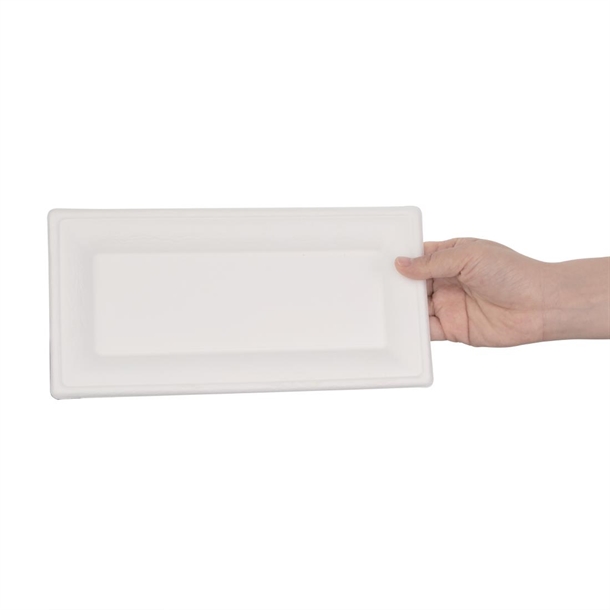 Fiesta Compostable Bagasse Rectangular Plate 258mm (50 Pack)