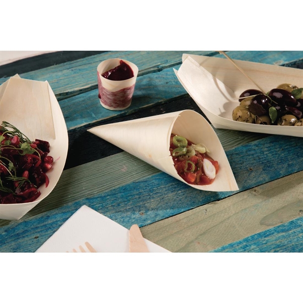 Fiesta Compostable Wooden Canape Cones 75mm (100 Pack) Fiesta Compostable Wooden Canape Cones 75mm (100 Pack)