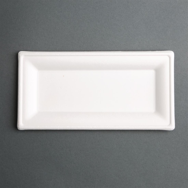 Fiesta Compostable Bagasse Rectangular Plate 258mm (50 Pack)