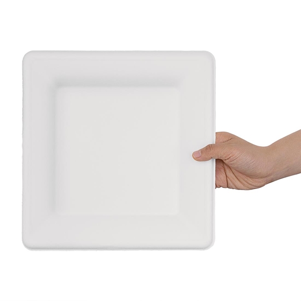 Fiesta Compostable Bagasse Square Plate 261mm (50 Pack)