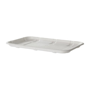 Detpak Sugarcane Meat & Produce Tray White - 216x152x13mm (Pack 400)