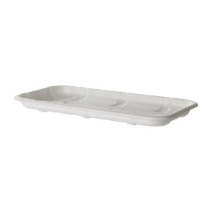 Detpak Sugarcane Meat & Produce Tray White - 218x121x17mm (Pack 600)