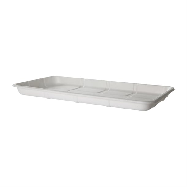 Detpak Sugarcane Meat & Produce Tray White - 375x210x27mm (200 Pack) Detpak Sugarcane Meat & Produce Tray White - 375x210x27mm (200 Pack)