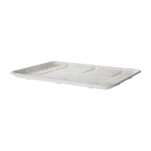 Detpak Sugarcane Meat & Produce Tray White - 267x216x14mm (300 Pack)