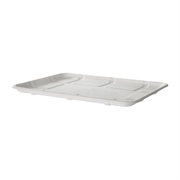 Detpak Sugarcane Meat & Produce Tray White - 267x216x14mm (300 Pack) Detpak Sugarcane Meat & Produce Tray White - 267x216x14mm (300 Pack)