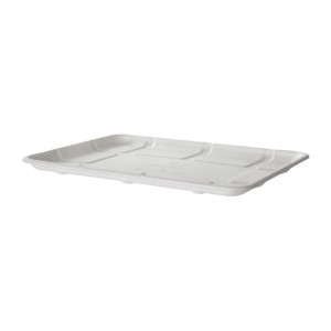 Detpak Sugarcane Meat & Produce Tray White - 267x216x14mm (300 Pack)